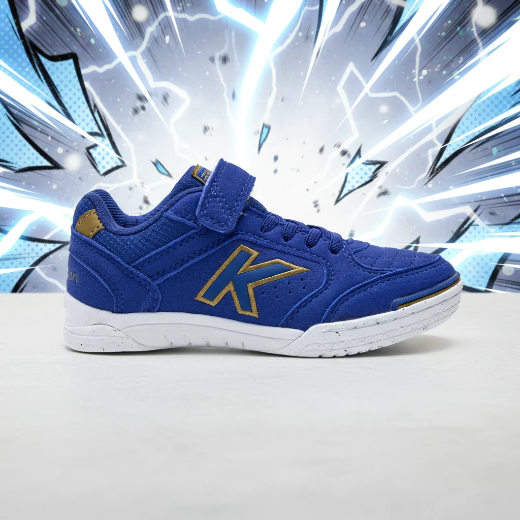 ZAPATILLAS DE FÚTBOL SALA DE NIÑO PRECISION ELASTIC AZUL DORADO - Image 3